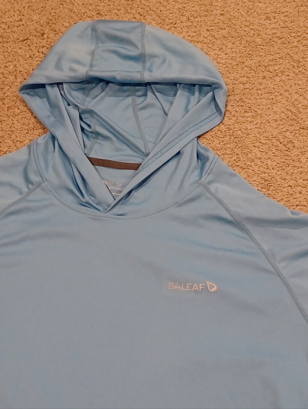 BALEAF Light Blue Hooded Light Weight Performance Pullover Big & Tall 3XL